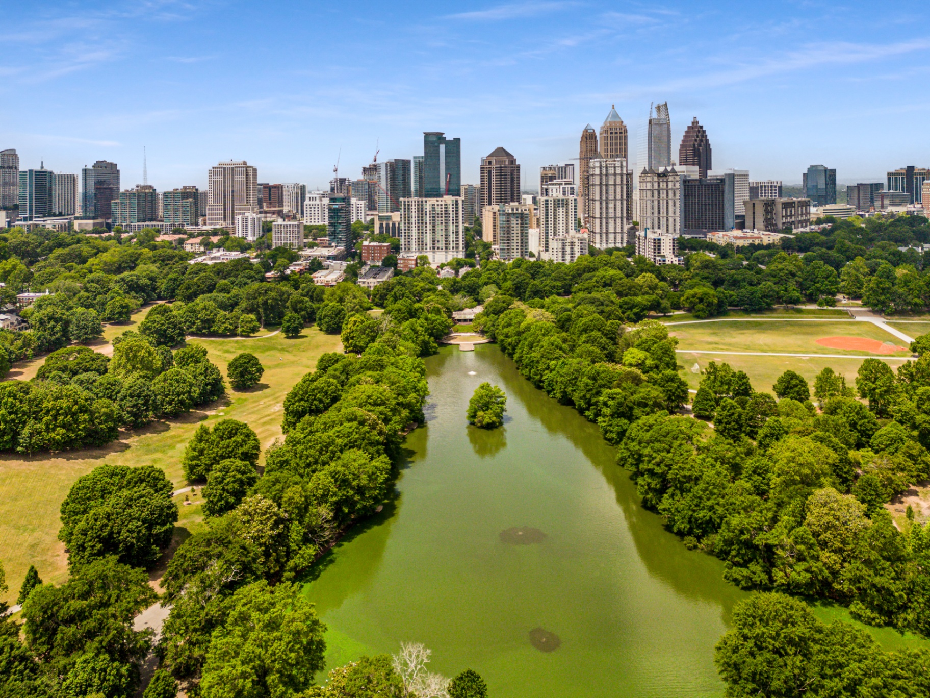 Piedmont Park with Midtown Atlanta skyline - Atlanta Stays vacation rentals